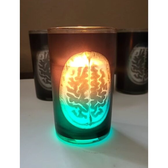 Brain MRI Glass Candle Holders With Color-Changing Illumination - Picture 6 of 7